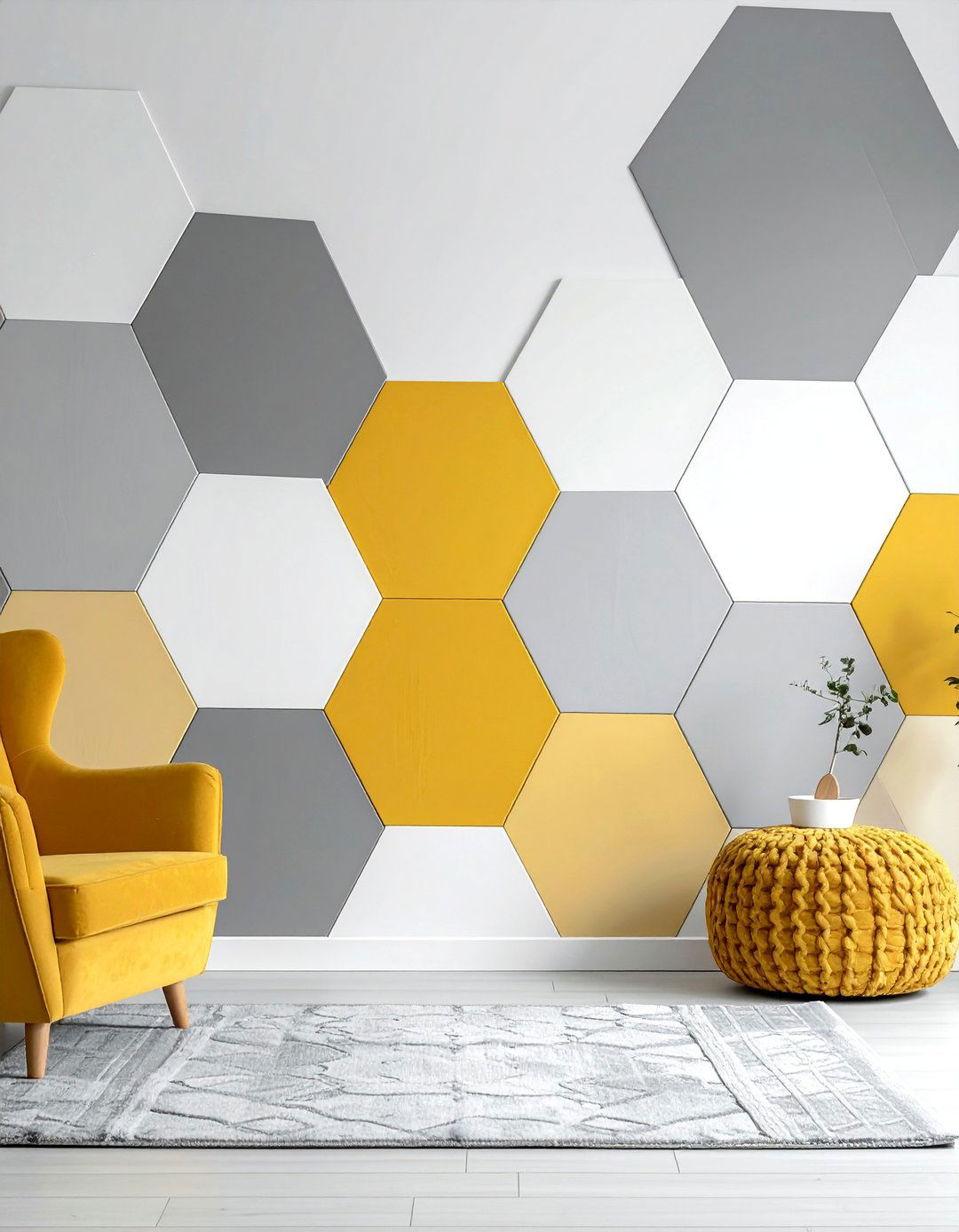 Honeycomb Hexagon Geometric Accent Wall - 25 Geometric Accent Wall Ideas for Modern Spaces