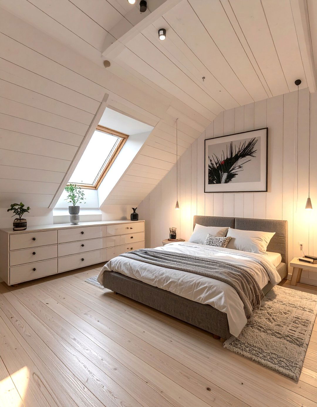 Horizontal Wall Paneling or Stripes - 30 Low Ceiling Small Attic Room Ideas for Cozy Spaces