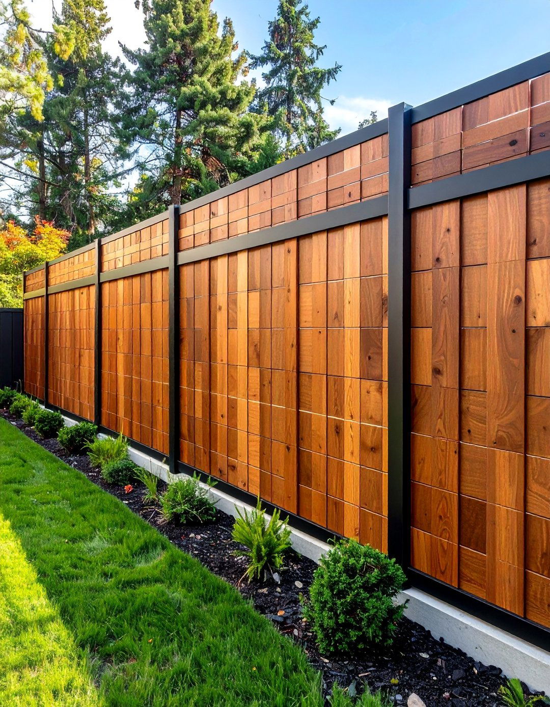 Horizontal Wood Slat Privacy Fence - 25 Backyard Fence Ideas to Enhance Your Outdoor Space