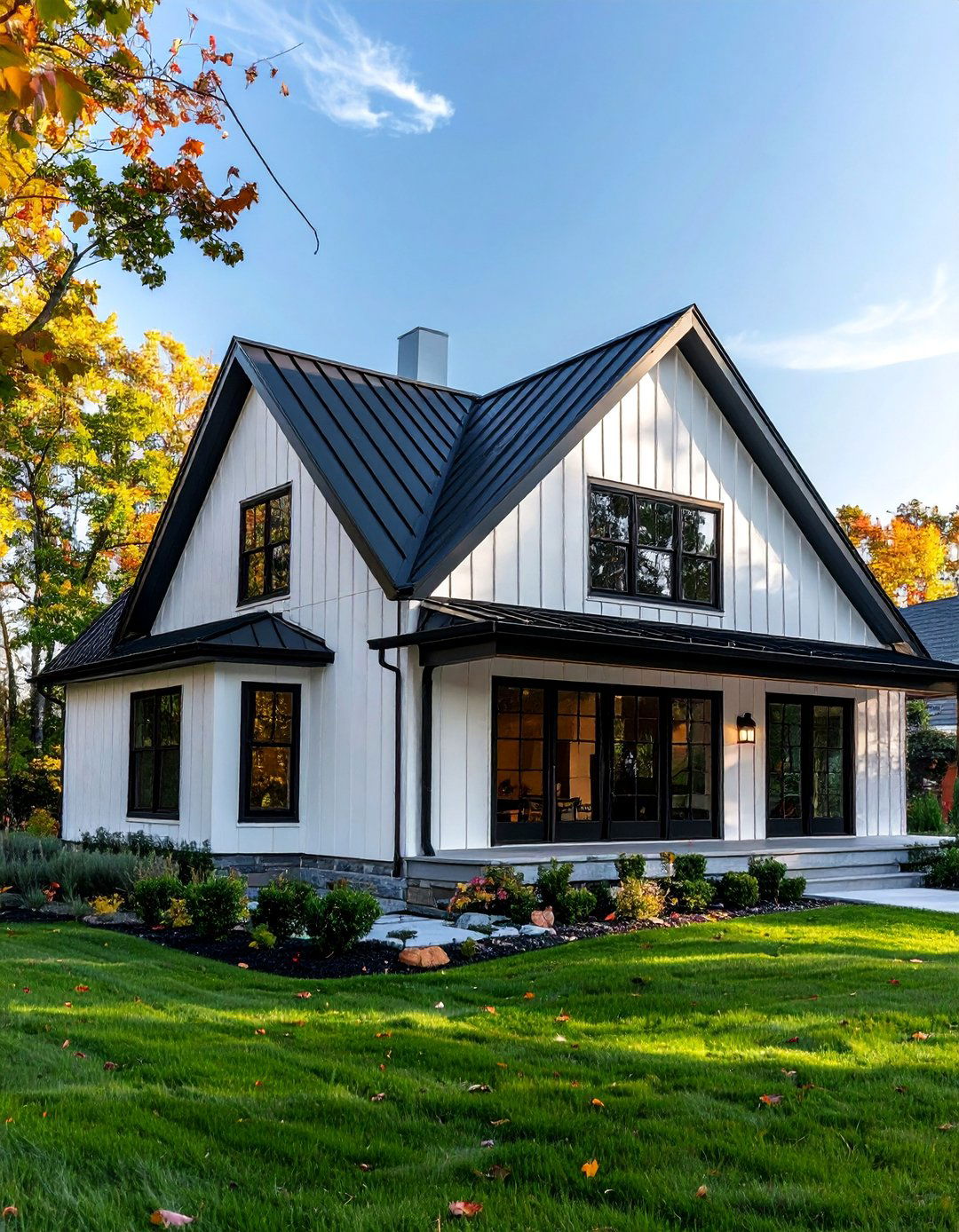 House With Black Windows and Metal Roof - 30 Houses With Black Windows for Bold Style