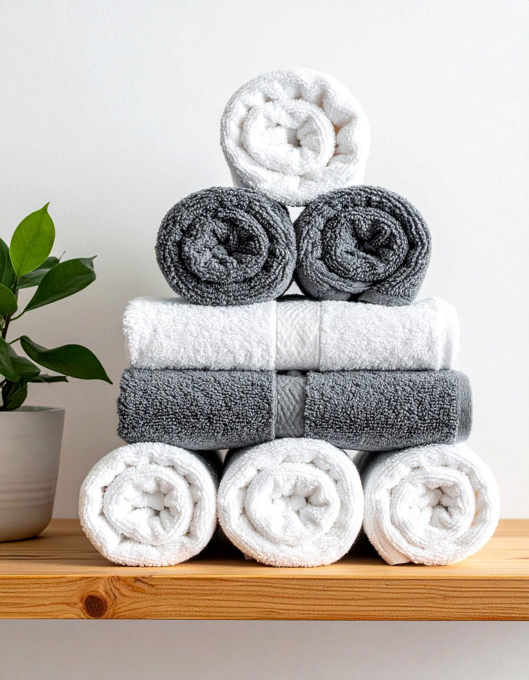 Implement Rolling Towels for Space Saving Linen Closet Organization - 30 Linen Closet Organization Ideas for a Tidy Home