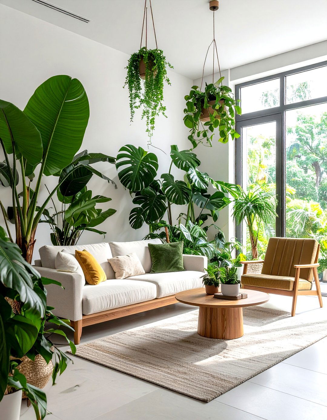 Indoor Plant Integration - 25 Organic Modern Living Room Design Ideas for Serenity