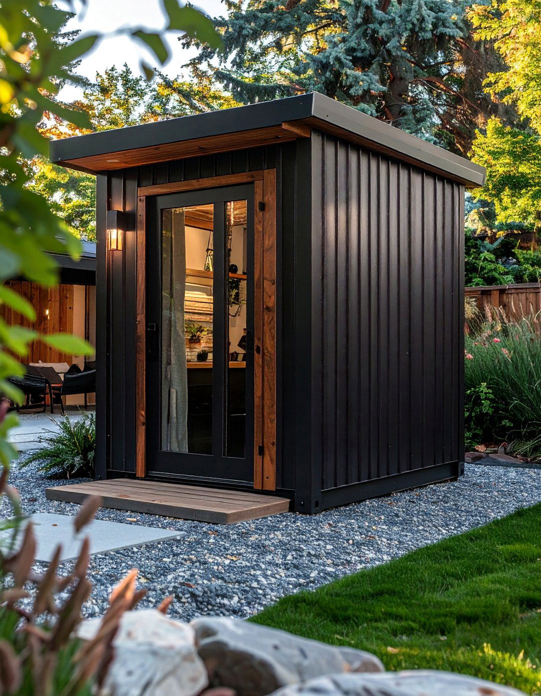 Industrial Chic Outhouse with Corrugated Metal - 20 Luxury Outhouse Ideas for a Unique Design
