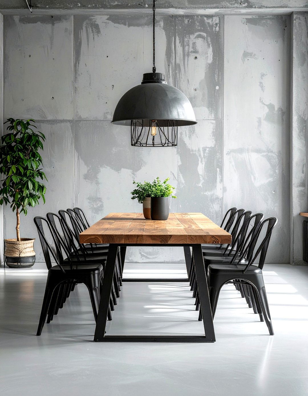 Industrial Gray Dining Room with Metal Accents - 25 Gray Dining Room Ideas for a Stylish Space