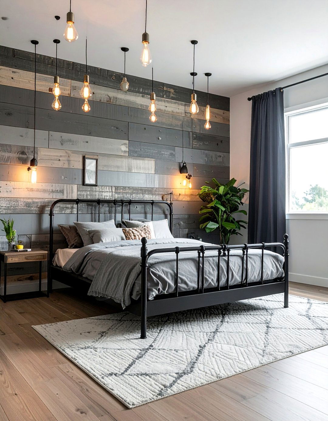 Industrial Style Shiplap Bedroom - 30 Shiplap Bedroom Ideas for a Rustic and Chic Look