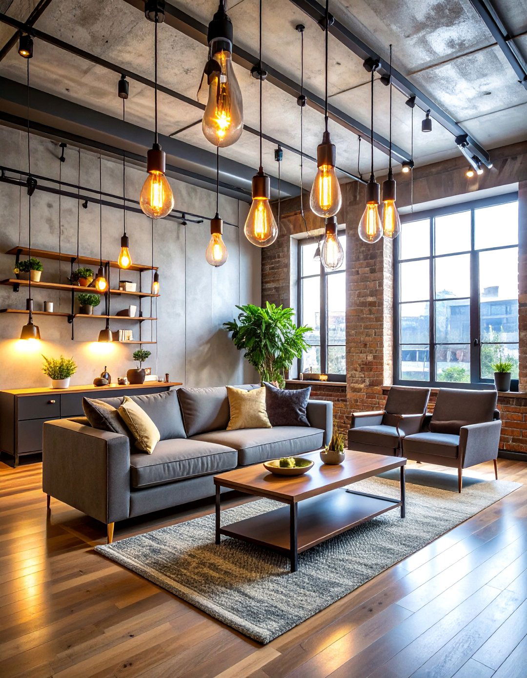 Industrial Style Track Systems - 20 Living Room Lighting Ideas to Brighten Your Space