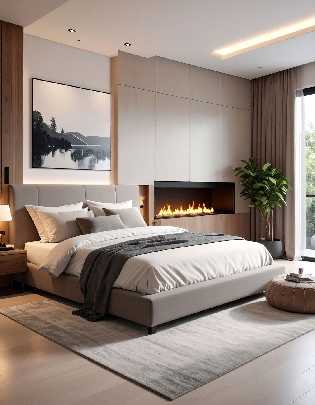 Installing a Bioethanol Fireplace - 40 Bedroom Interior Design Ideas for Comfort