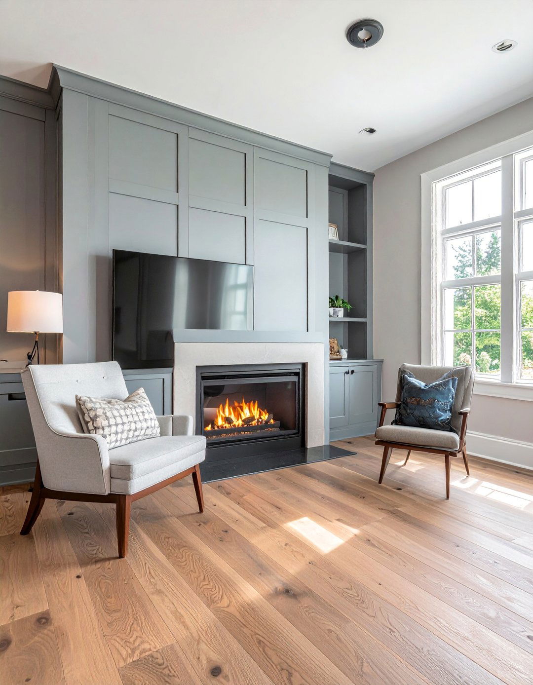 Integrated Media Storage Fireplace - 30 Craftsman-style Fireplace Ideas for a Cozy Home