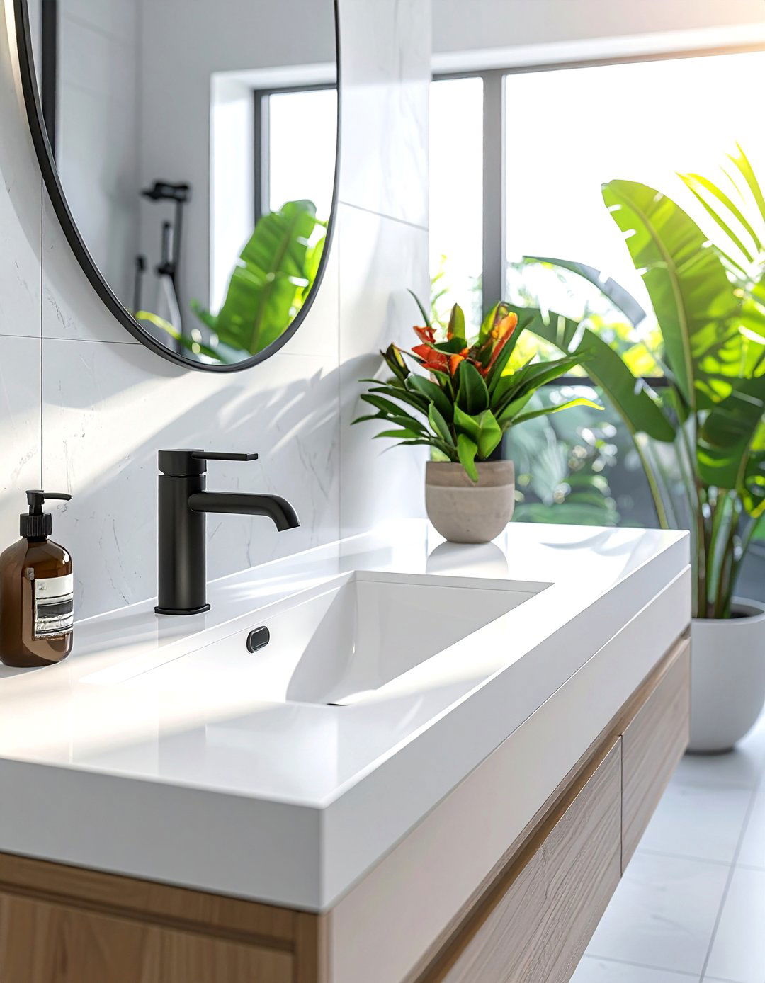 Integrated Sink Countertop - 40 Bathroom Design Ideas for a Modern Home