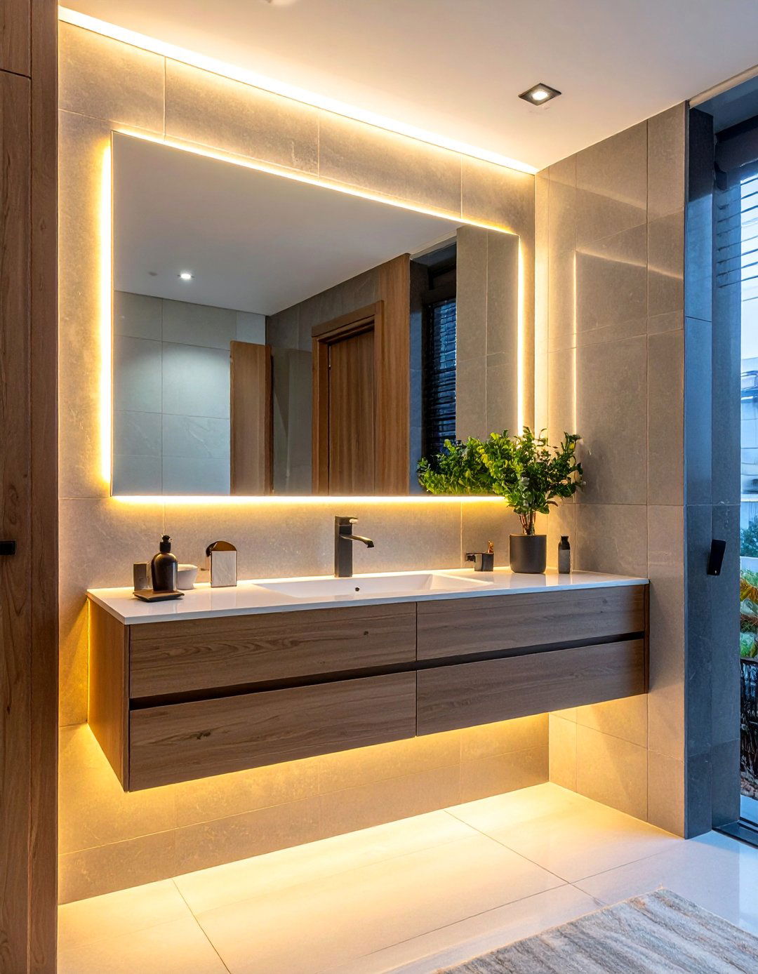 Integrated Vanity Lighting - 40 Bathroom Design Ideas for a Modern Home