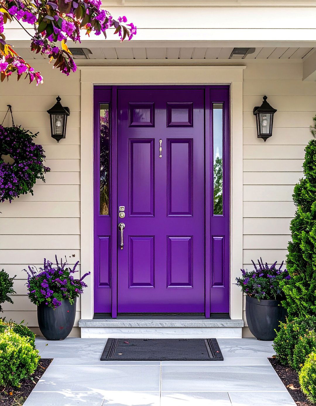 Jam Purple Front Door with a High Gloss Finish - 20 Purple Front Door Ideas for a Bold Entrance
