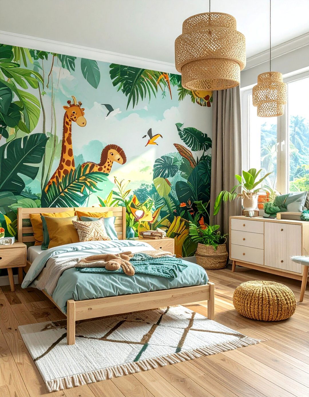 Jungle Safari Animal Kingdom - 30 Kids Room Accent Wall Ideas for a Fun and Creative Space