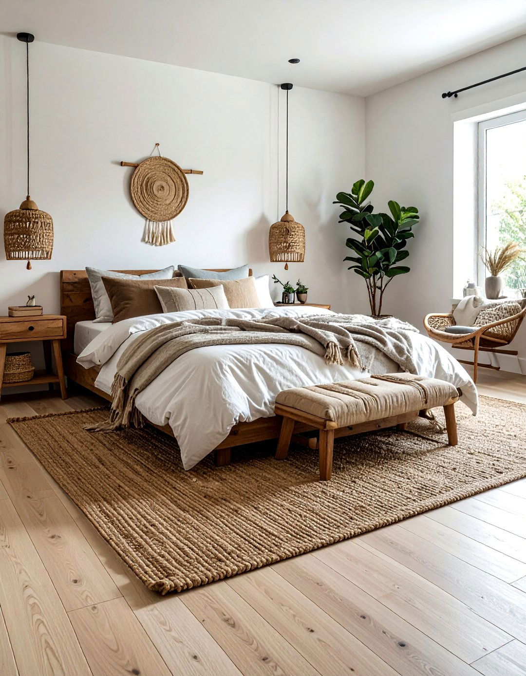 Jute and Sisal Rugs in a Boho Bedroom - 40 Boho Bedroom Ideas for a Cozy and Eclectic Retreat