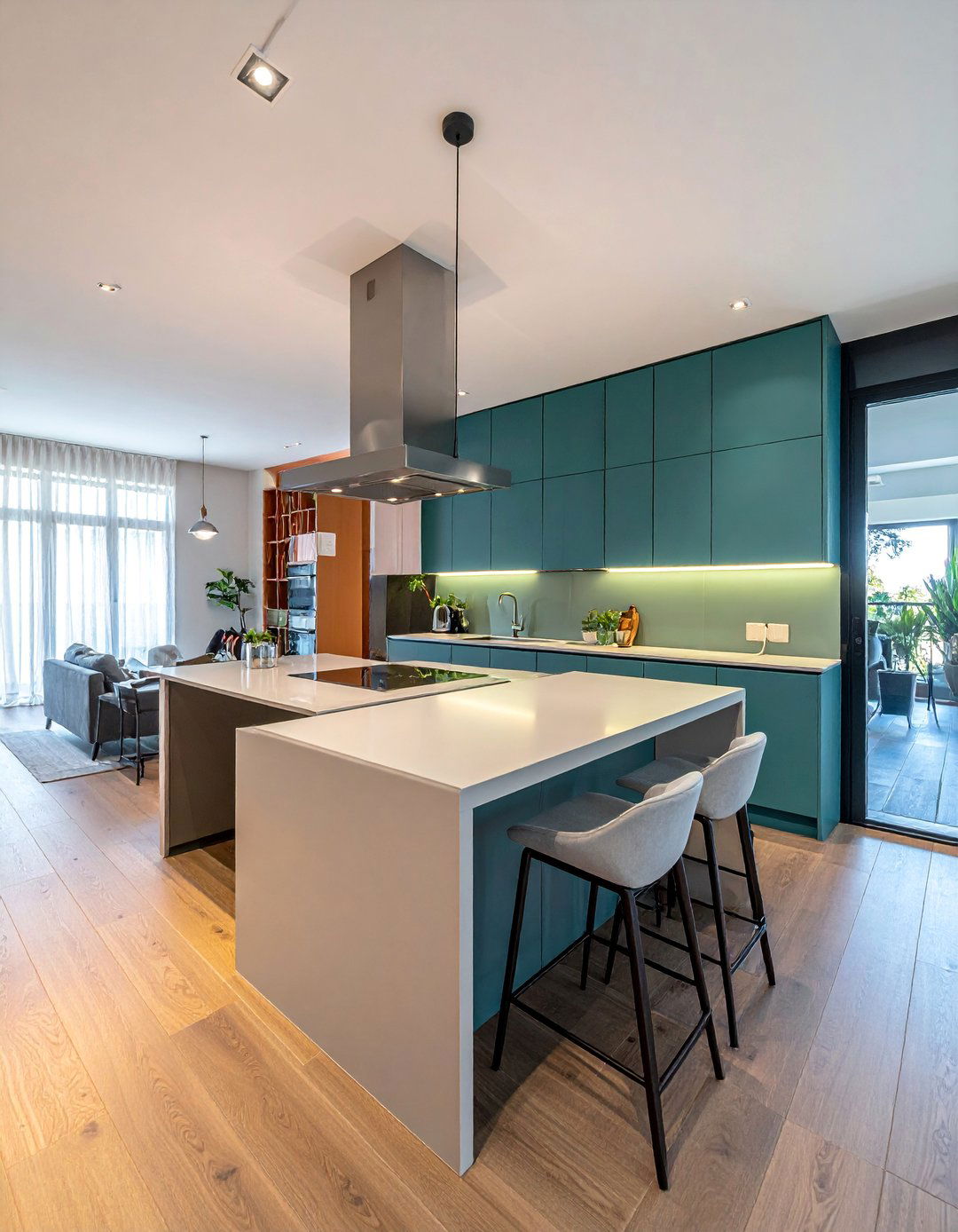 Kitchen Peninsula Extension Workspace - 30 Desk in Living Room Ideas for a Functional Space