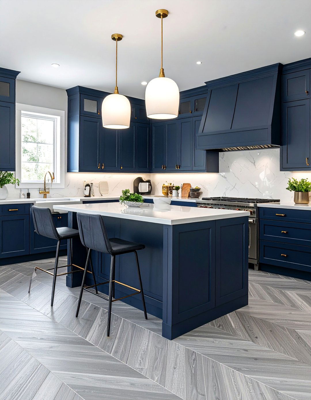 Kitchens With Grey Herringbone Tile Floors - 20 Kitchens With Grey Floors Design Inspiration