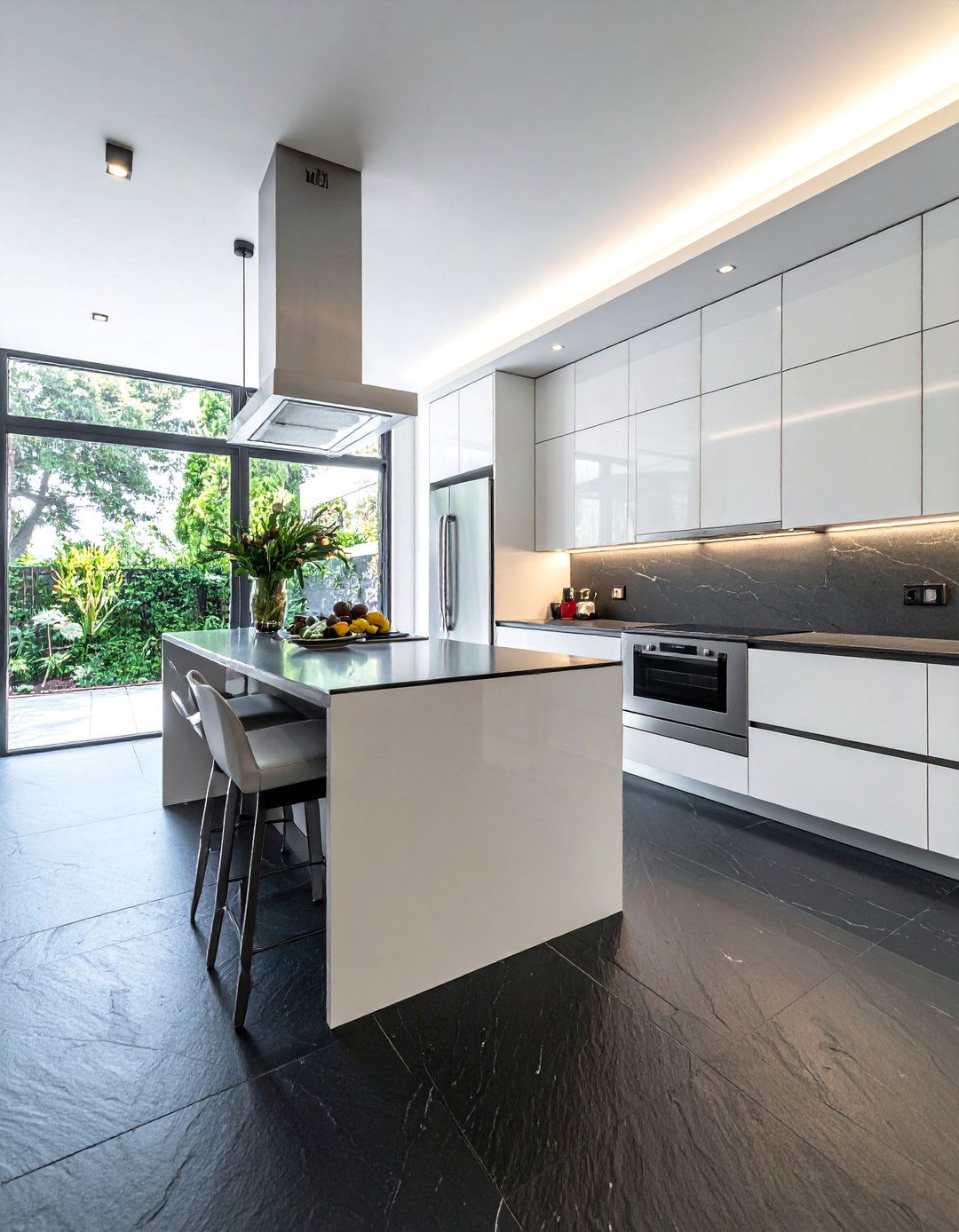 Kitchens With Honed Black Slate Floors