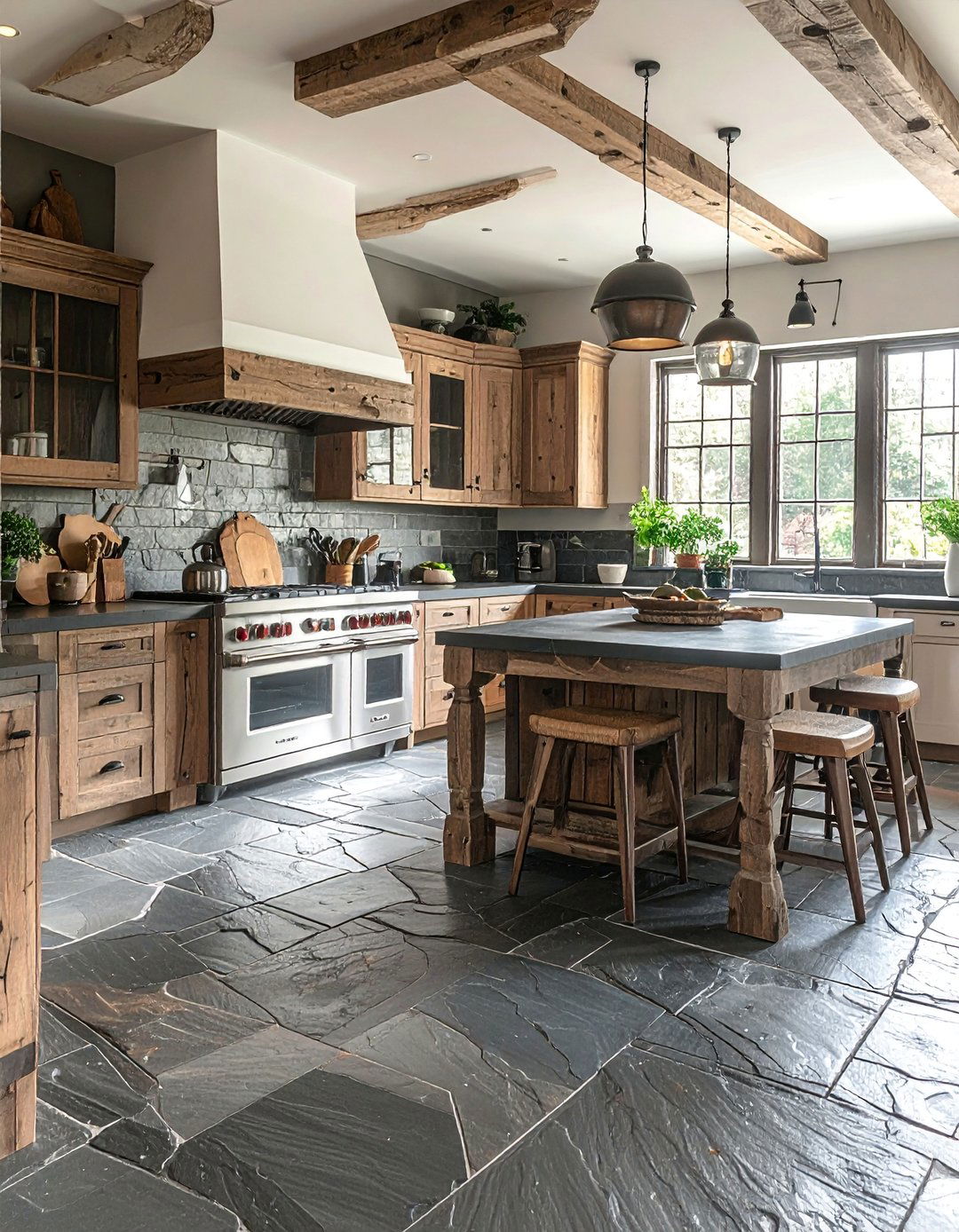 Kitchens With Natural Cleft Slate Floors - 20 Kitchens With Slate Floors Design Ideas