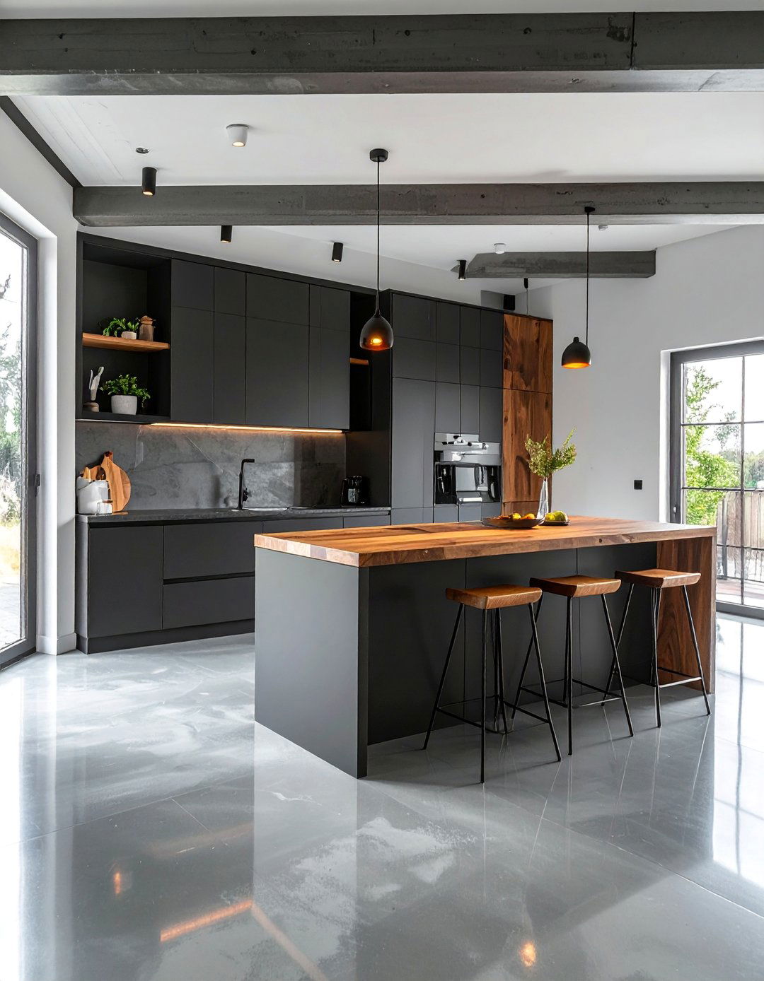 Kitchens With Polished Concrete Grey Floors - 20 Kitchens With Grey Floors Design Inspiration
