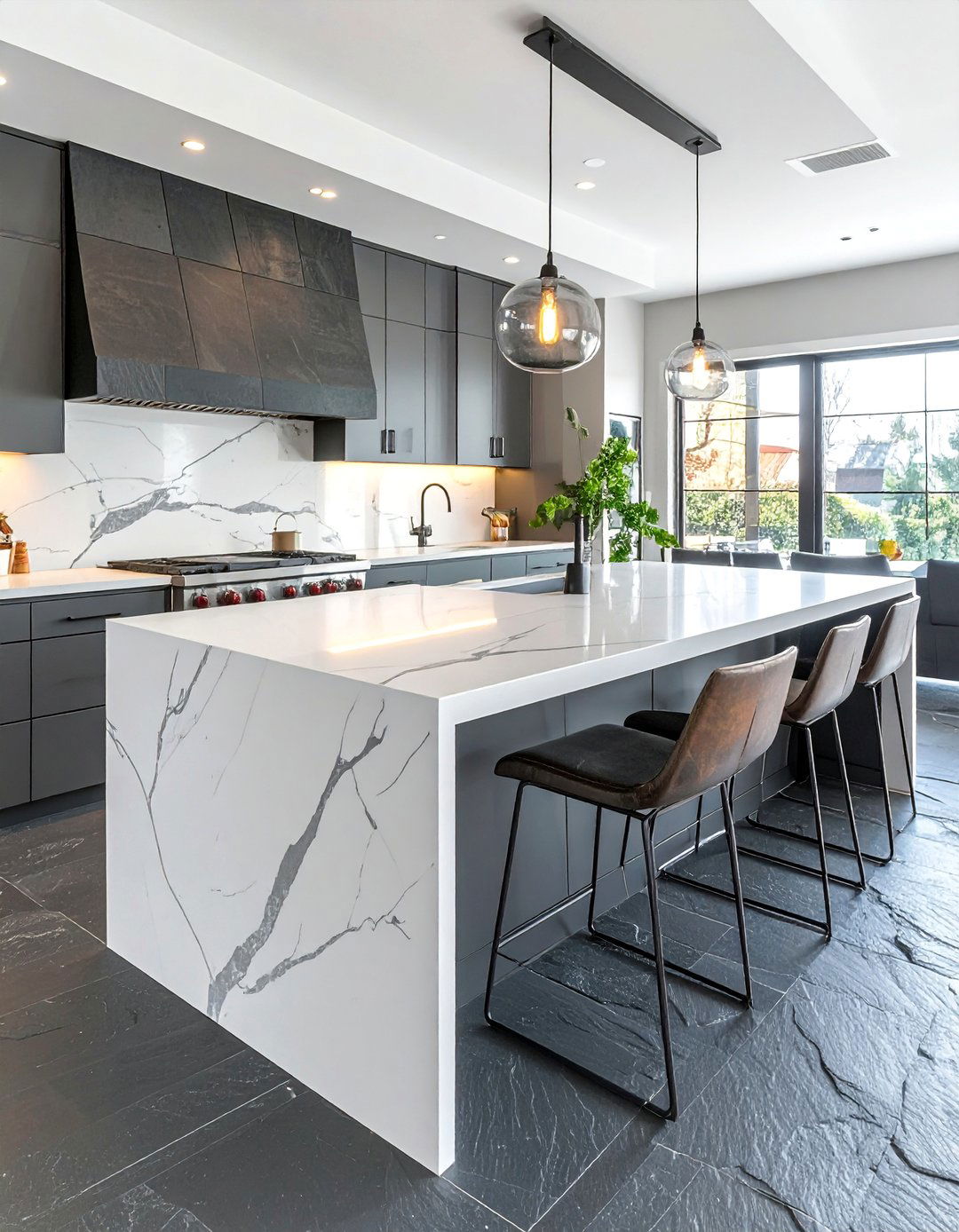 Kitchens With Slate Floors And Quartz Countertops - 20 Kitchens With Slate Floors Design Ideas