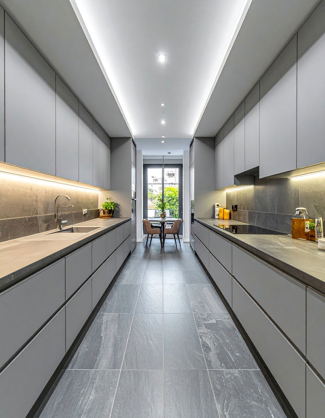 Kitchens With Slate Floors In A Galley Layout - 20 Kitchens With Slate Floors Design Ideas