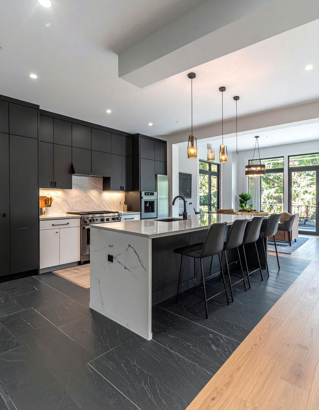 Kitchens With Slate Floors In An Open Concept Layout - 20 Kitchens With Slate Floors Design Ideas