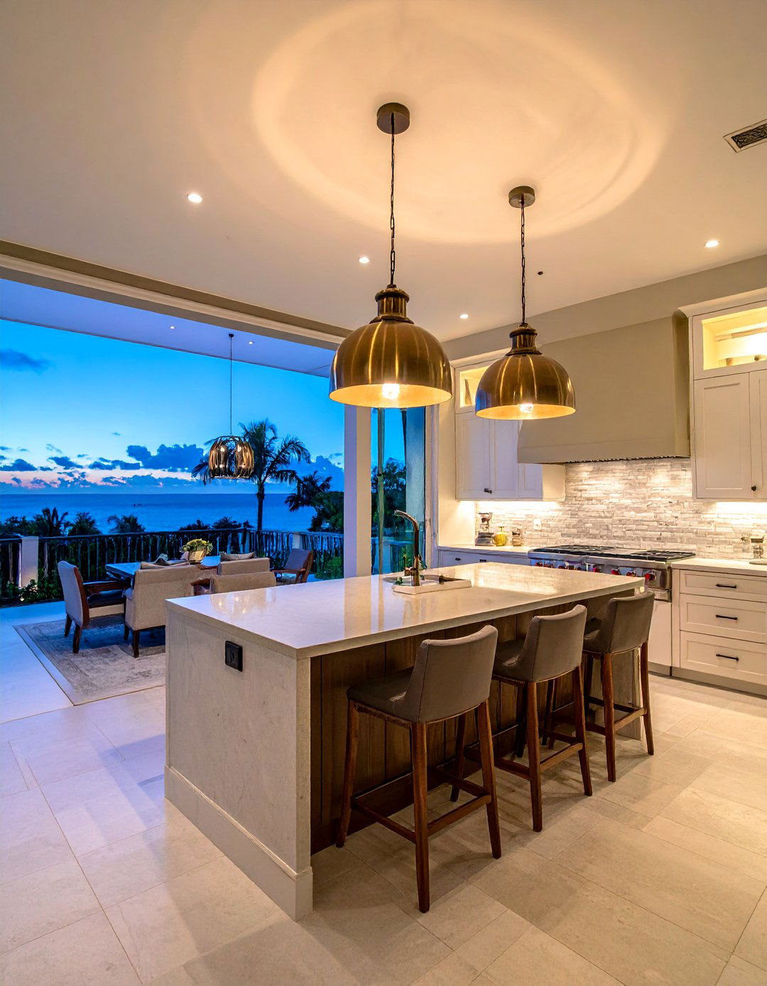 Lanai Kitchen with Statement Pendant Lighting - 20 Lanai Kitchen Ideas for Outdoor Cooking