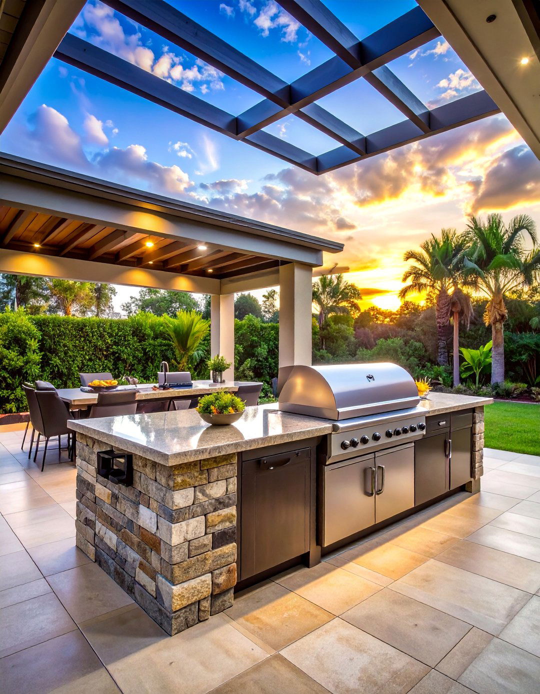 Lanai Kitchen with a Built in Grill Station - 20 Lanai Kitchen Ideas for Outdoor Cooking