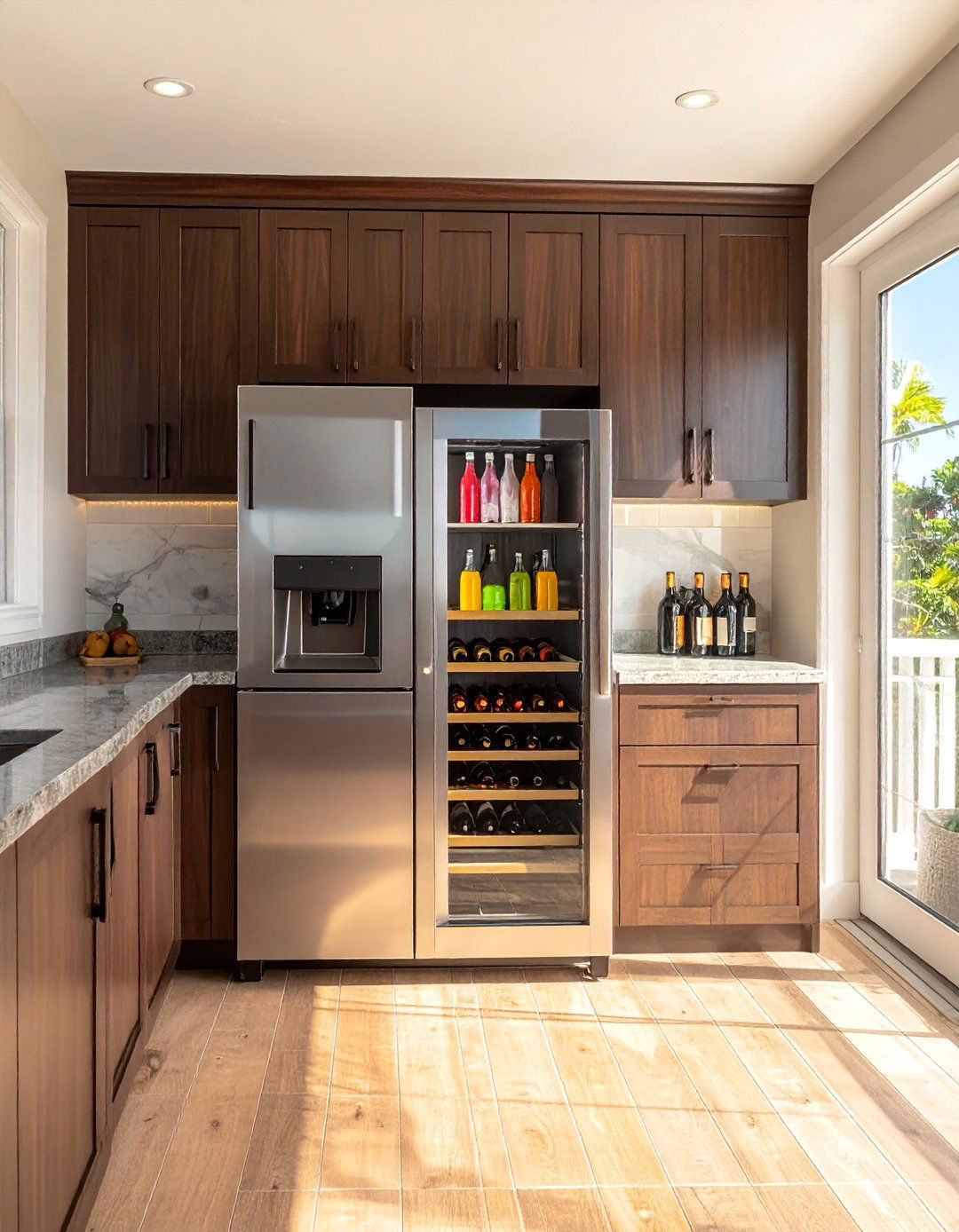 Lanai Kitchen with an Integrated Beverage Center - 20 Lanai Kitchen Ideas for Outdoor Cooking