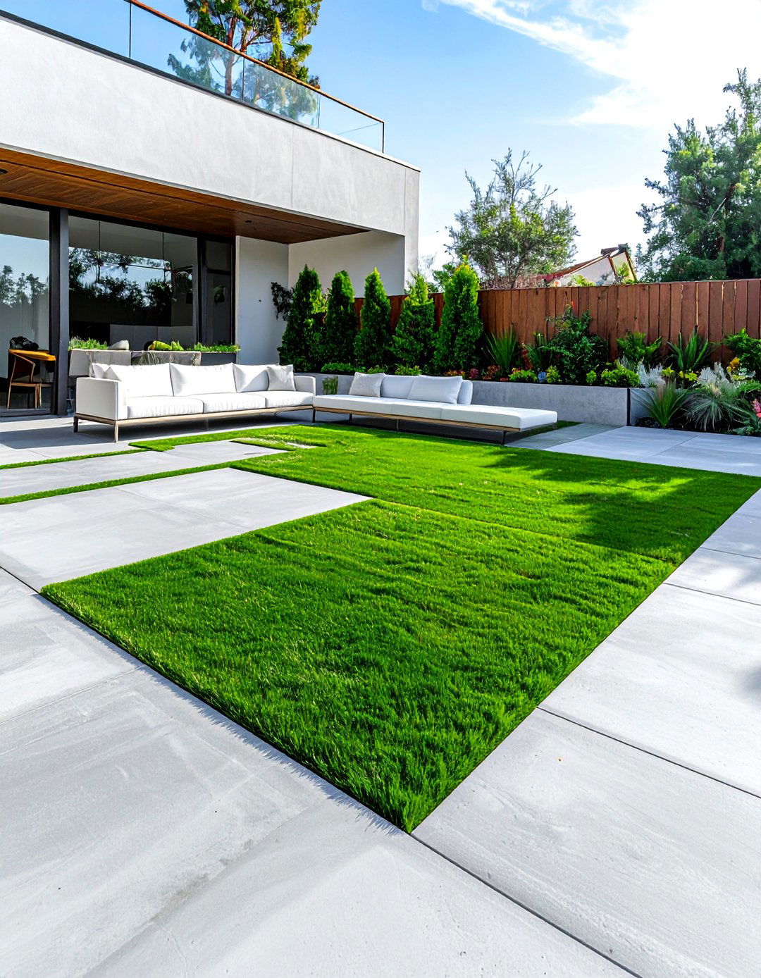 Large Format Poured Concrete Patio Slabs - 40 Concrete Patio Ideas for a Modern and Durable Outdoor Space