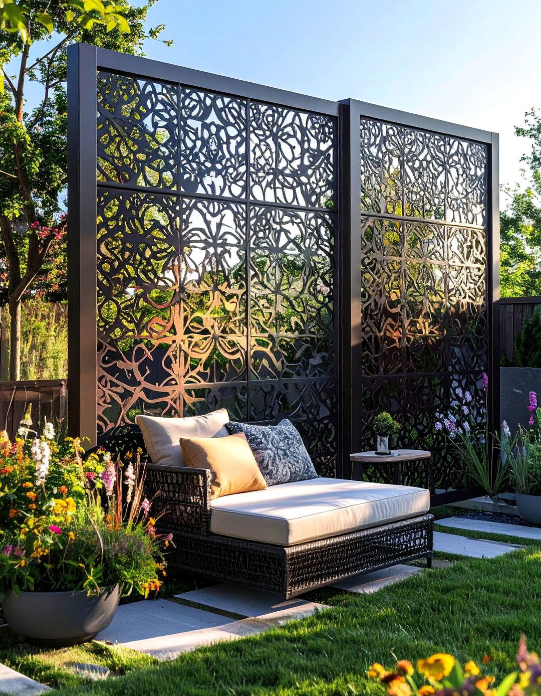 Laser Cut Decorative Metal Privacy Screens - 30 Outdoor Privacy Screen Ideas for Your Backyard
