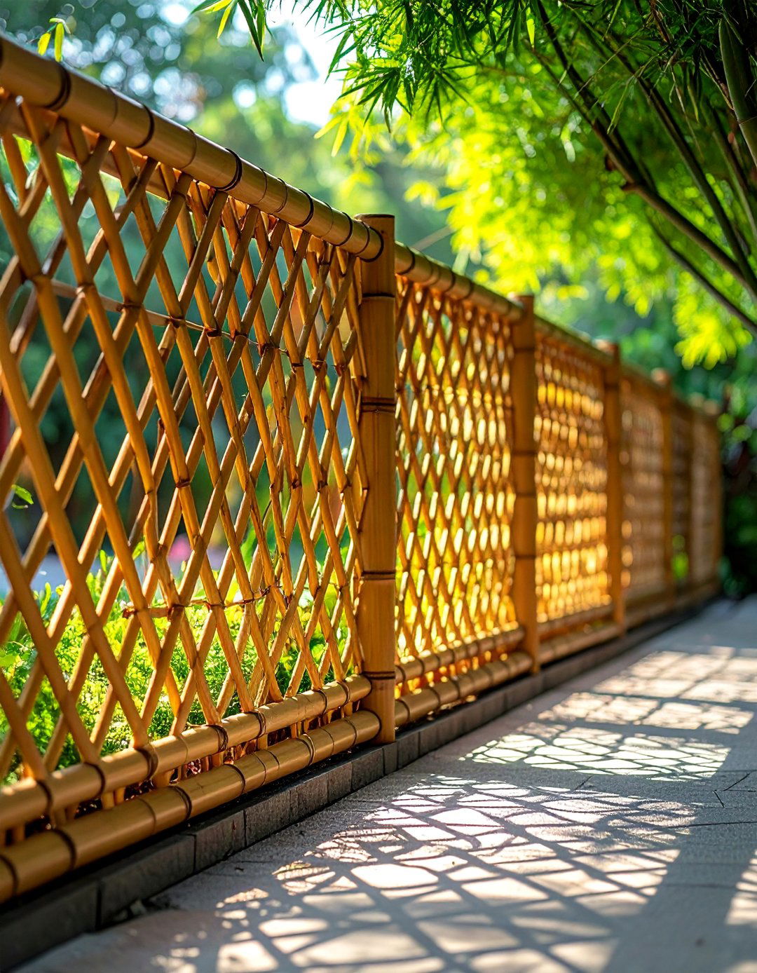 Lattice Pattern Bamboo Fence - 40 Japanese Fence Ideas for Serene Gardens