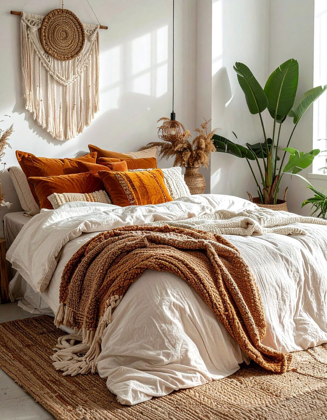 Layered Bedding with Diverse Textures - 40 Boho Bedroom Ideas for a Cozy and Eclectic Retreat