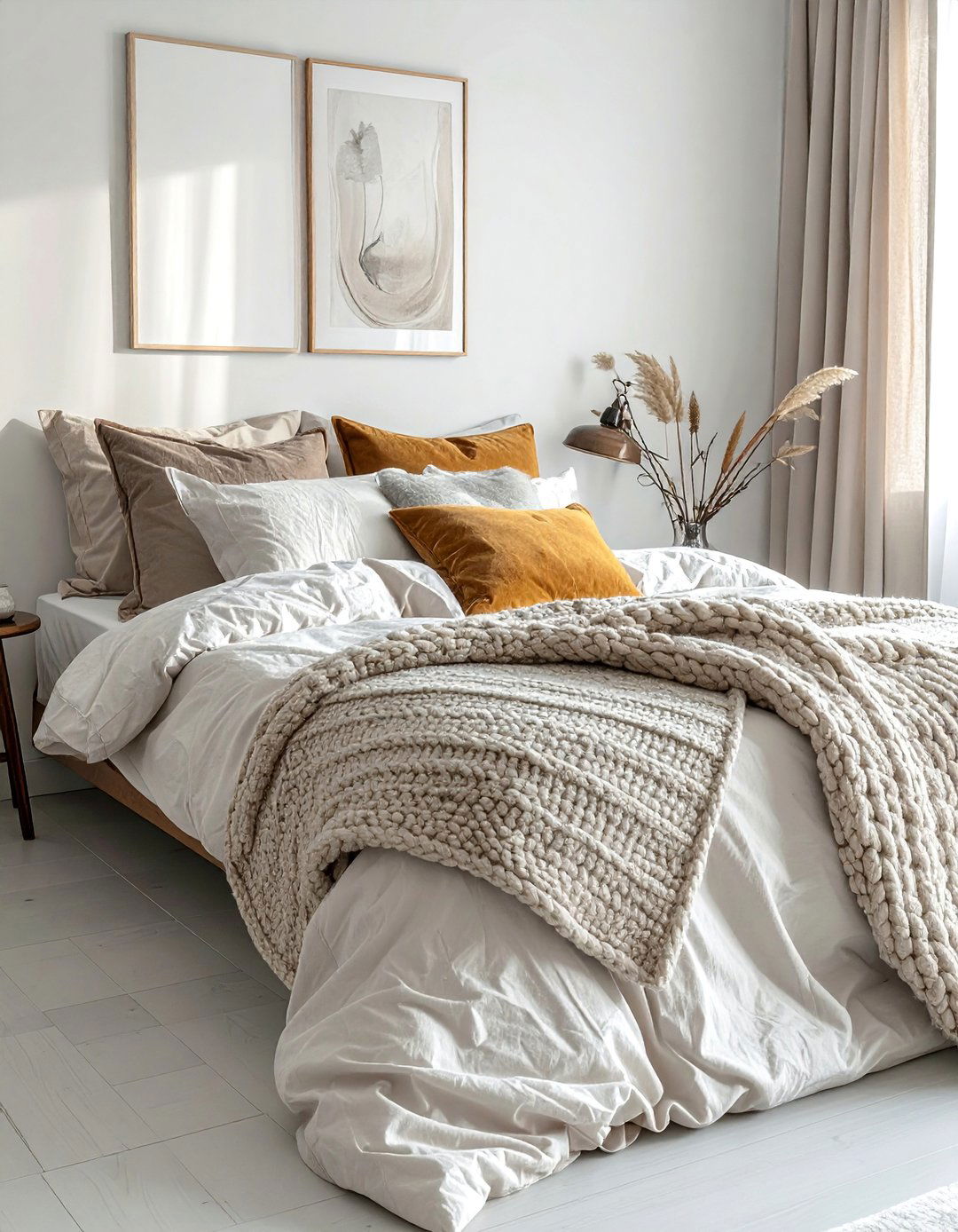 Layered Bedding with Natural Fibers - 40 Bedroom Interior Design Ideas for Comfort