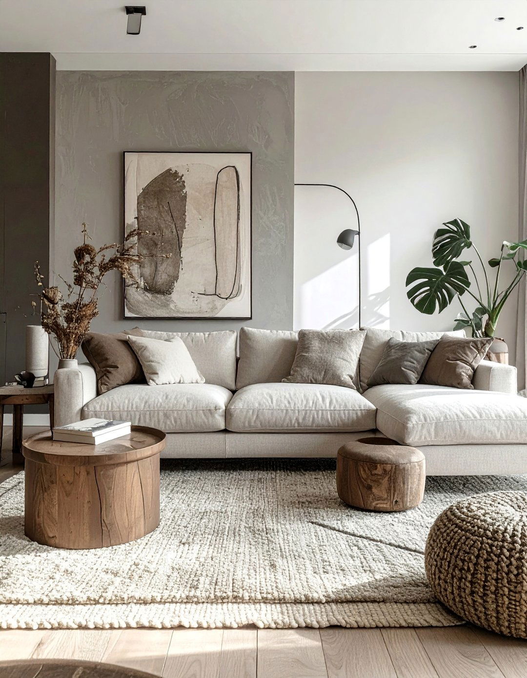 Layered Greige Tones for a Monochromatic Look - 20 Greige Living Room Ideas for a Modern and Cozy Space