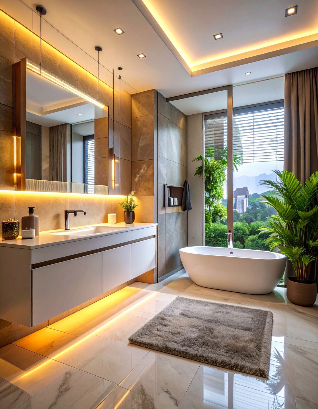 Layered Lighting Scheme - 40 Bathroom Design Ideas for a Modern Home