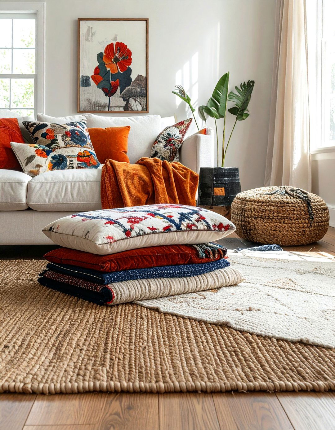 Layered Textile Living Rooms - 30 Boho Decor Ideas to Transform Your Home