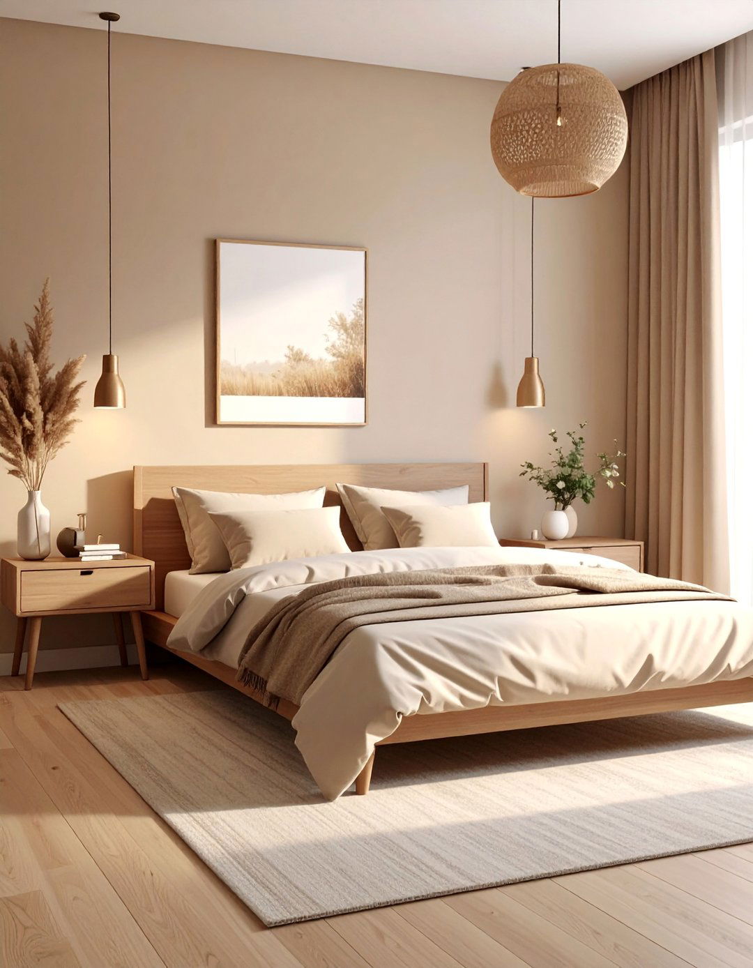 Light Brown Bedroom with Soft Neutrals - 25 Brown Bedroom Ideas for a Cozy and Warm Ambiance