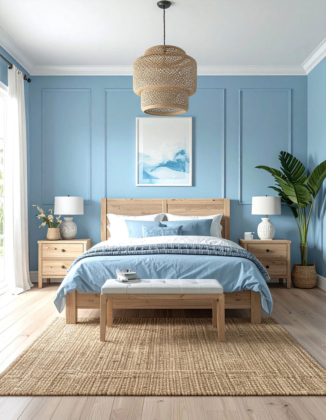 Light Sky Blue Walls - 40 Blue Bedroom Ideas for a Serene and Relaxing Atmosphere