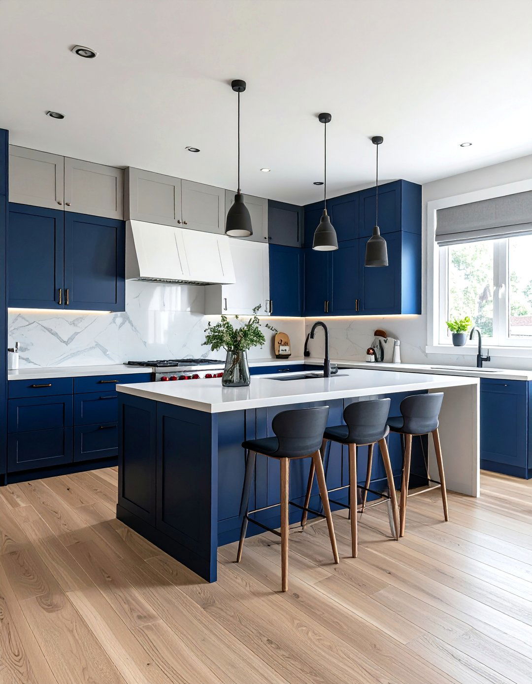 Light Wood Floor Kitchen with Two Tone Cabinets - 20 Light Wood Floor Kitchen Ideas for a Bright Space