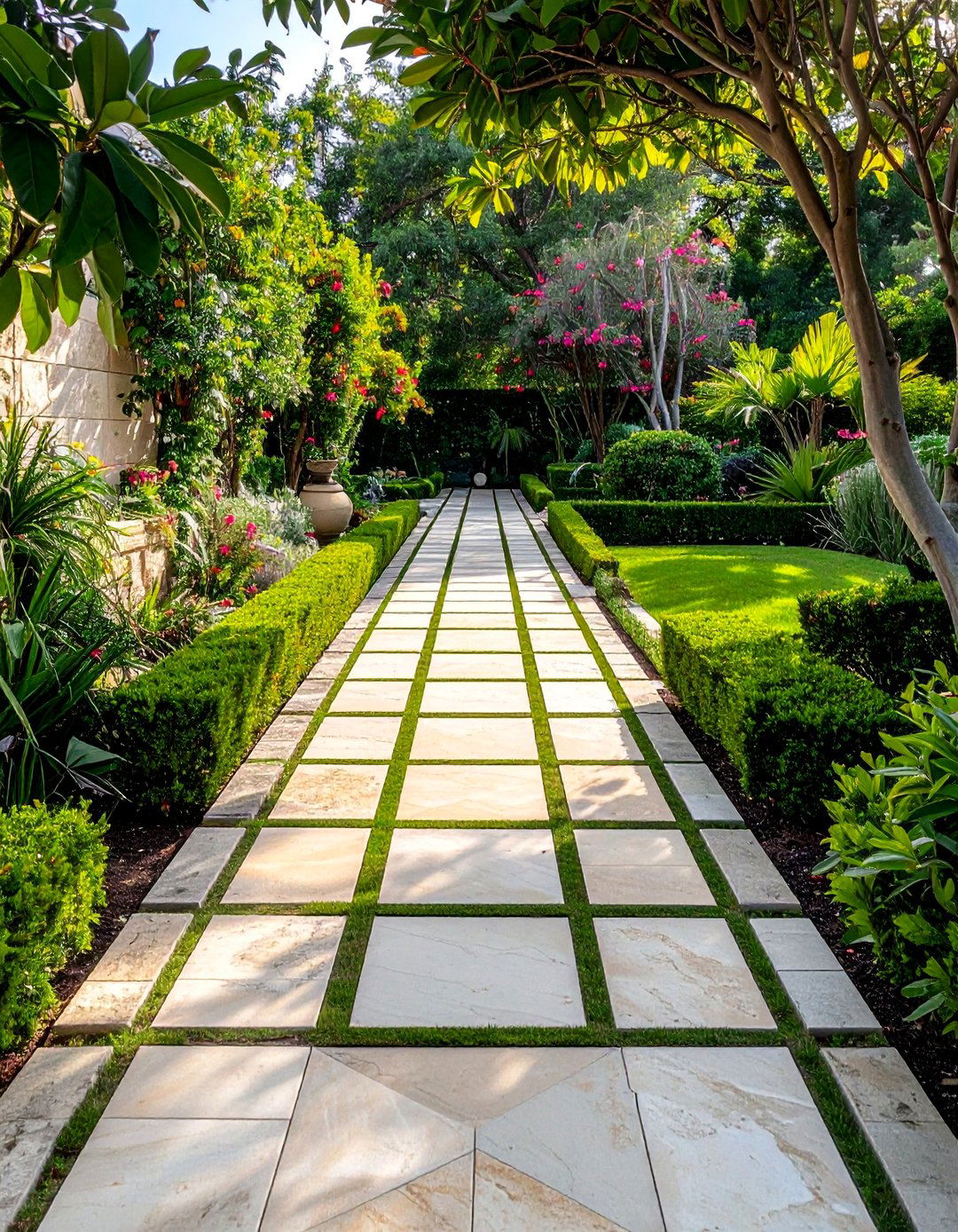 Limestone Formal Walkways - 40 Backyard Walkway Ideas for a Beautiful Garden