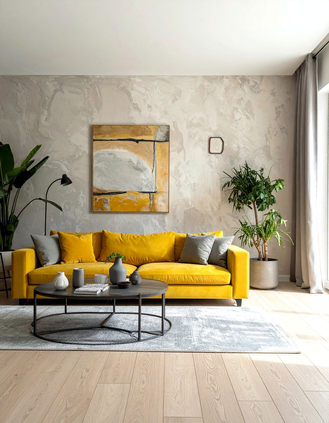 Limewash Plaster Finish - 30 Living Room Accent Wall Ideas to Add Personality