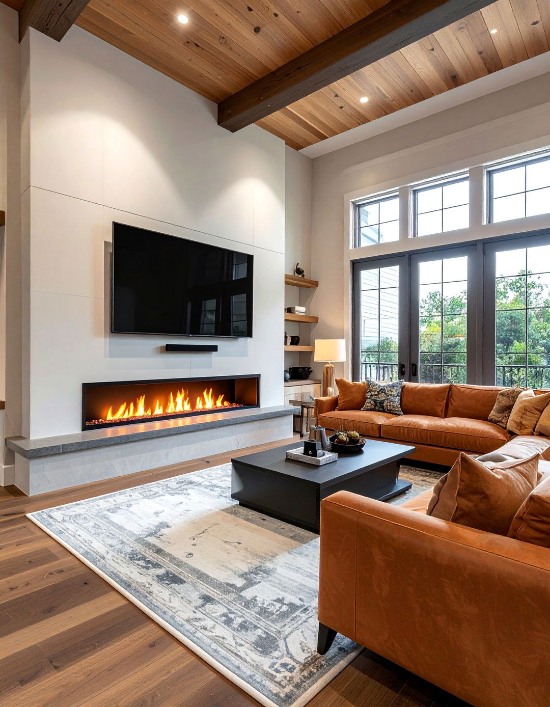 Linear Electric Fireplace Insert Design - 20 Linear Fireplace Ideas With TV Above for Cozy Nights