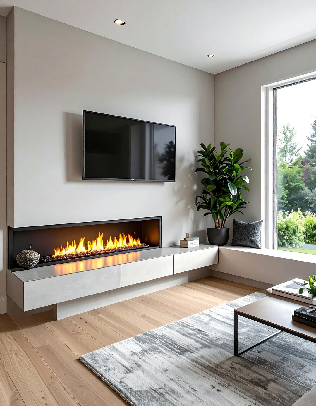 Linear Fireplace Corner Installation - 20 Linear Fireplace Ideas With TV Above for Cozy Nights