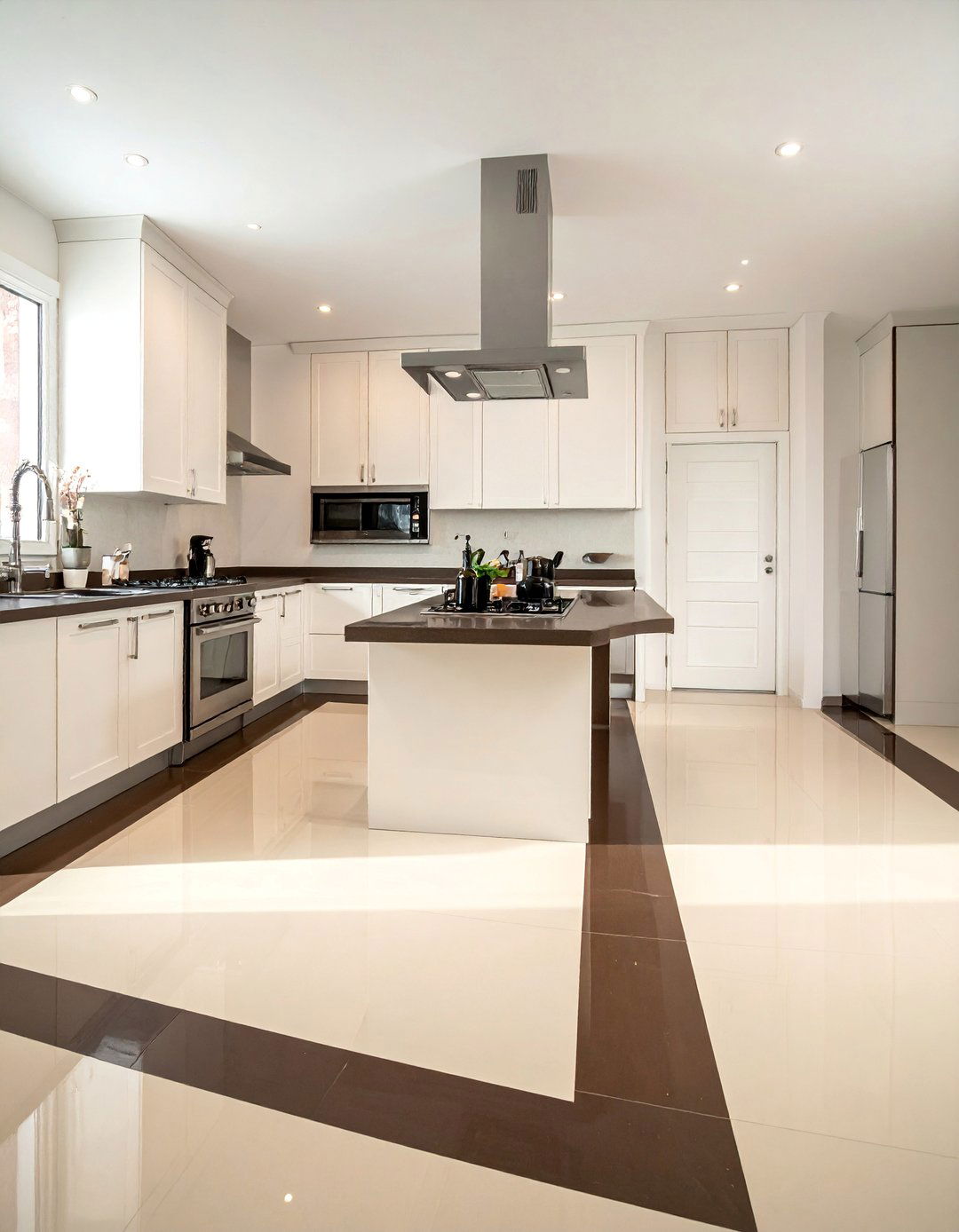 Linoleum Kitchen Flooring with a Border - 20 Linoleum Kitchen Flooring Ideas for a Chic Look