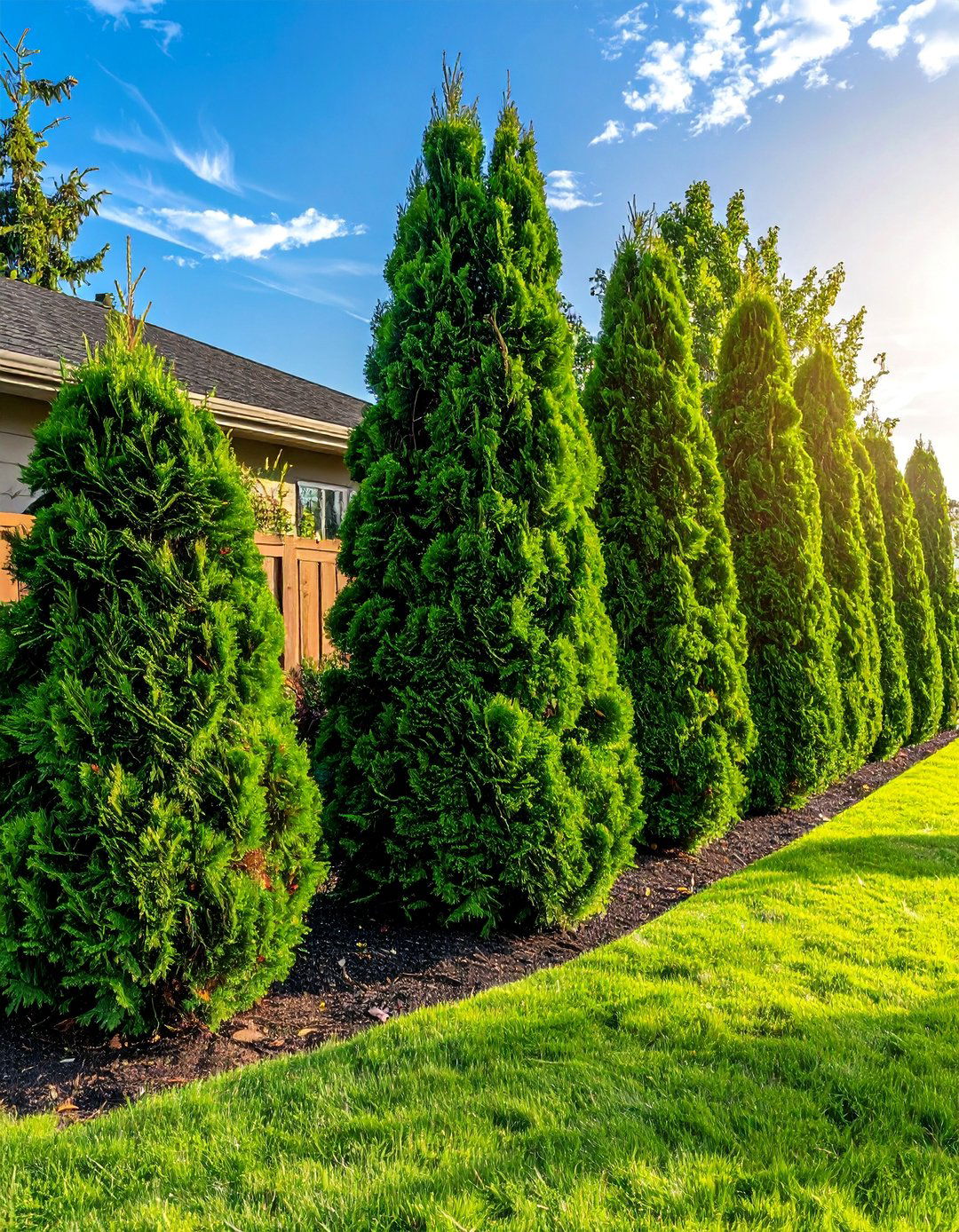Living Fence with Evergreen Trees - 30 Backyard Privacy Ideas to Create a Secluded Oasis