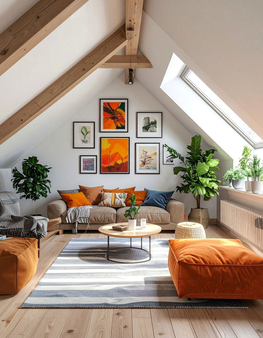 Low Hanging Art and Decor - 30 Low Ceiling Small Attic Room Ideas for Cozy Spaces