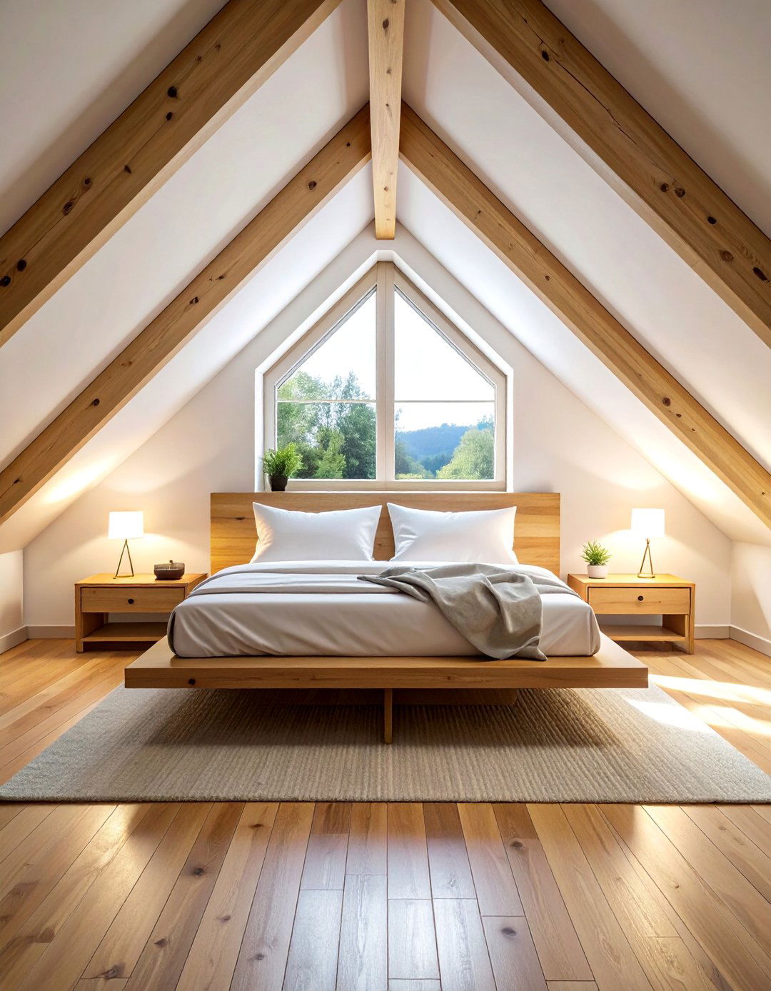 Low Profile Platform Bed Centering - 30 Low Ceiling Small Attic Room Ideas for Cozy Spaces