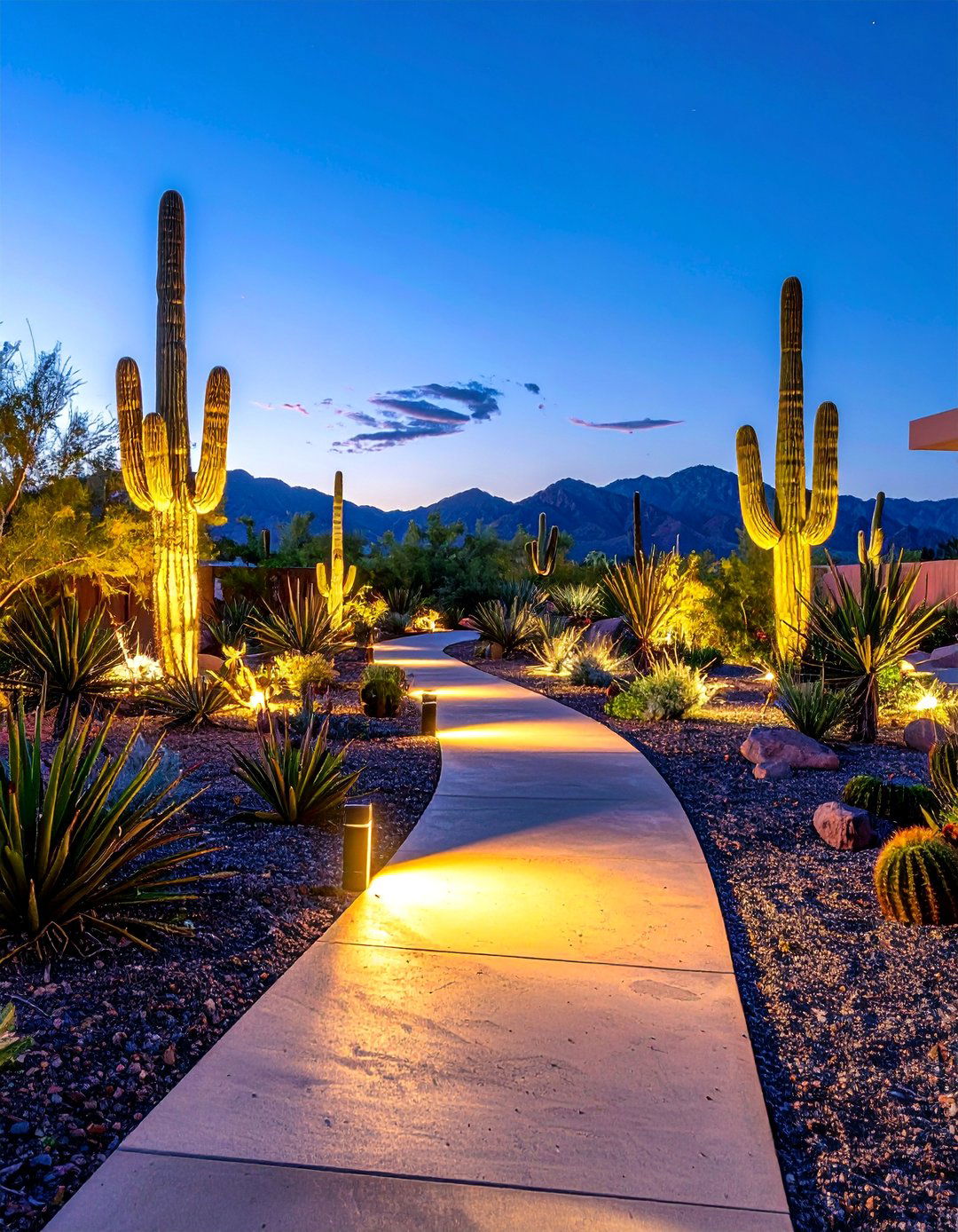 Low Voltage Landscape Lighting System - 30 Las Vegas Backyard Landscaping Ideas for Desert Living
