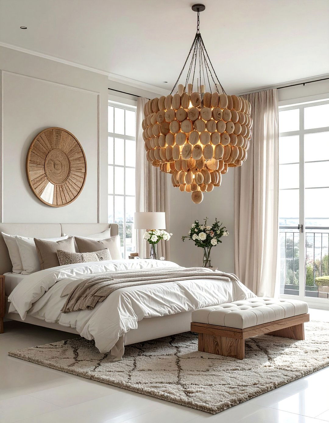 Magnolia Bedroom Featuring a Statement Chandelier - 20 Magnolia Bedroom Ideas for a Serene Retreat