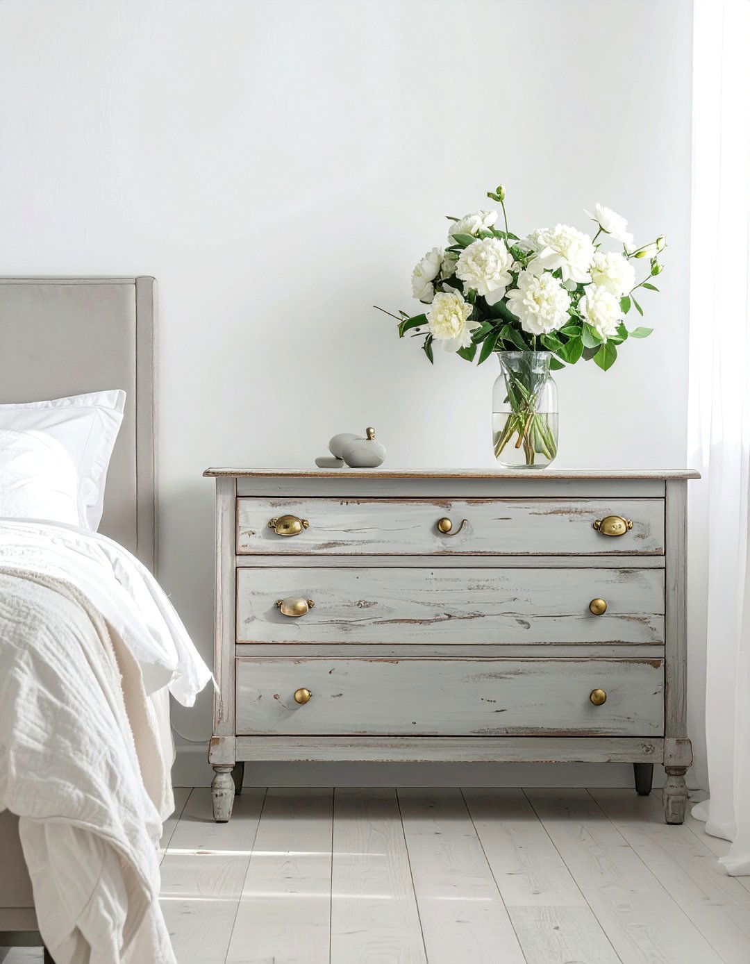 Magnolia Bedroom Featuring an Antique Dresser - 20 Magnolia Bedroom Ideas for a Serene Retreat
